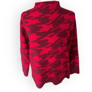 Chico’s Back Zip Mock Neck Red Sweater Size M